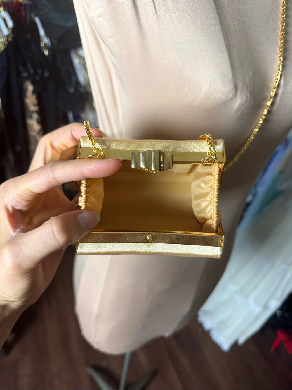 Vintage Jessica McClintock Gold Evening Clutch Bag